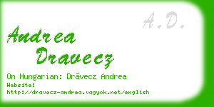 andrea dravecz business card